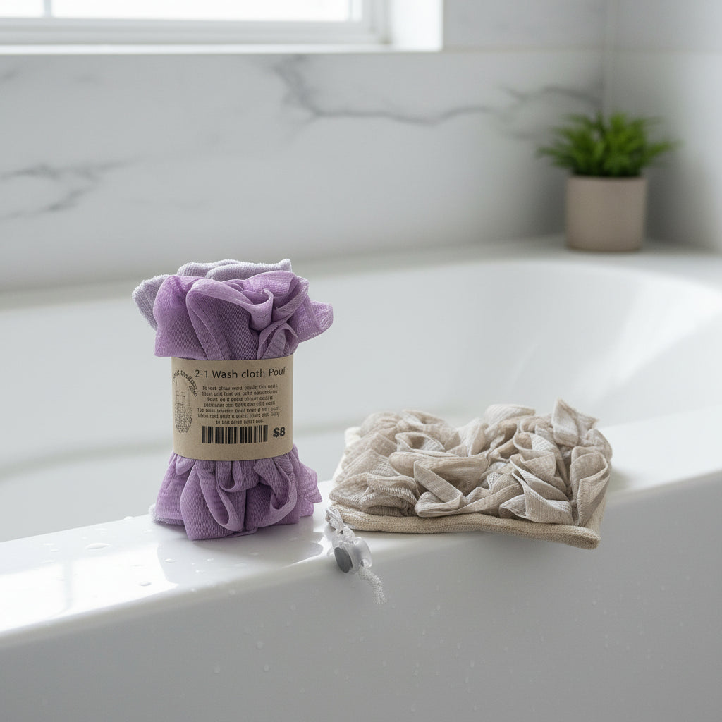 Soap 2-in-1 washcloth and pouf
