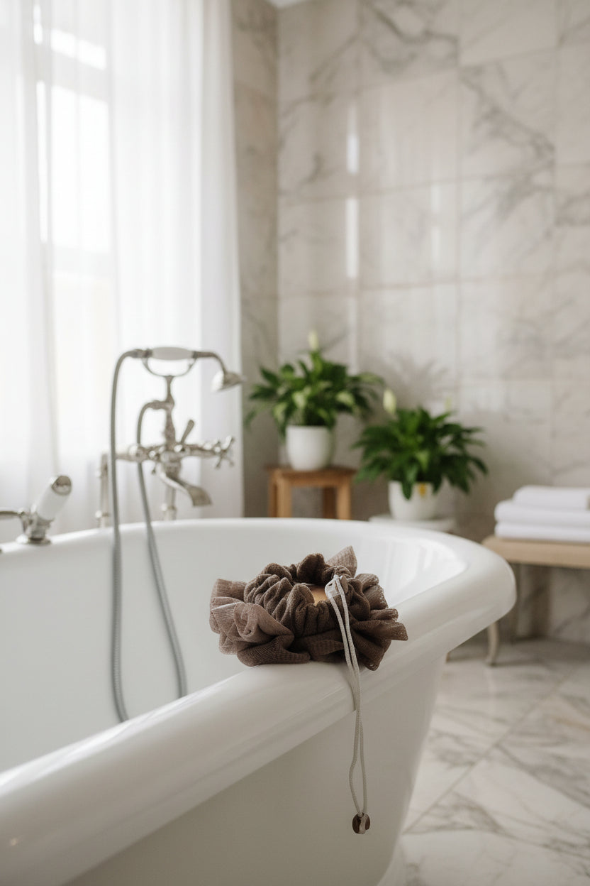 Soap 2-in-1 washcloth and pouf
