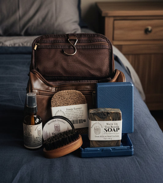 Mens Beard + Soap + Brush Gift Set